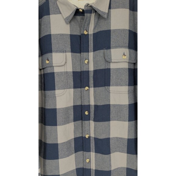 REDHEAD Mens Heavy Cotton Shacket Sz XL Blue Large Check Poly Lining and Filling - Picture 6 of 13